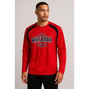 X-Grip Arsenal Red Long Sleeve Soccer Jersey Top‎ Men's M